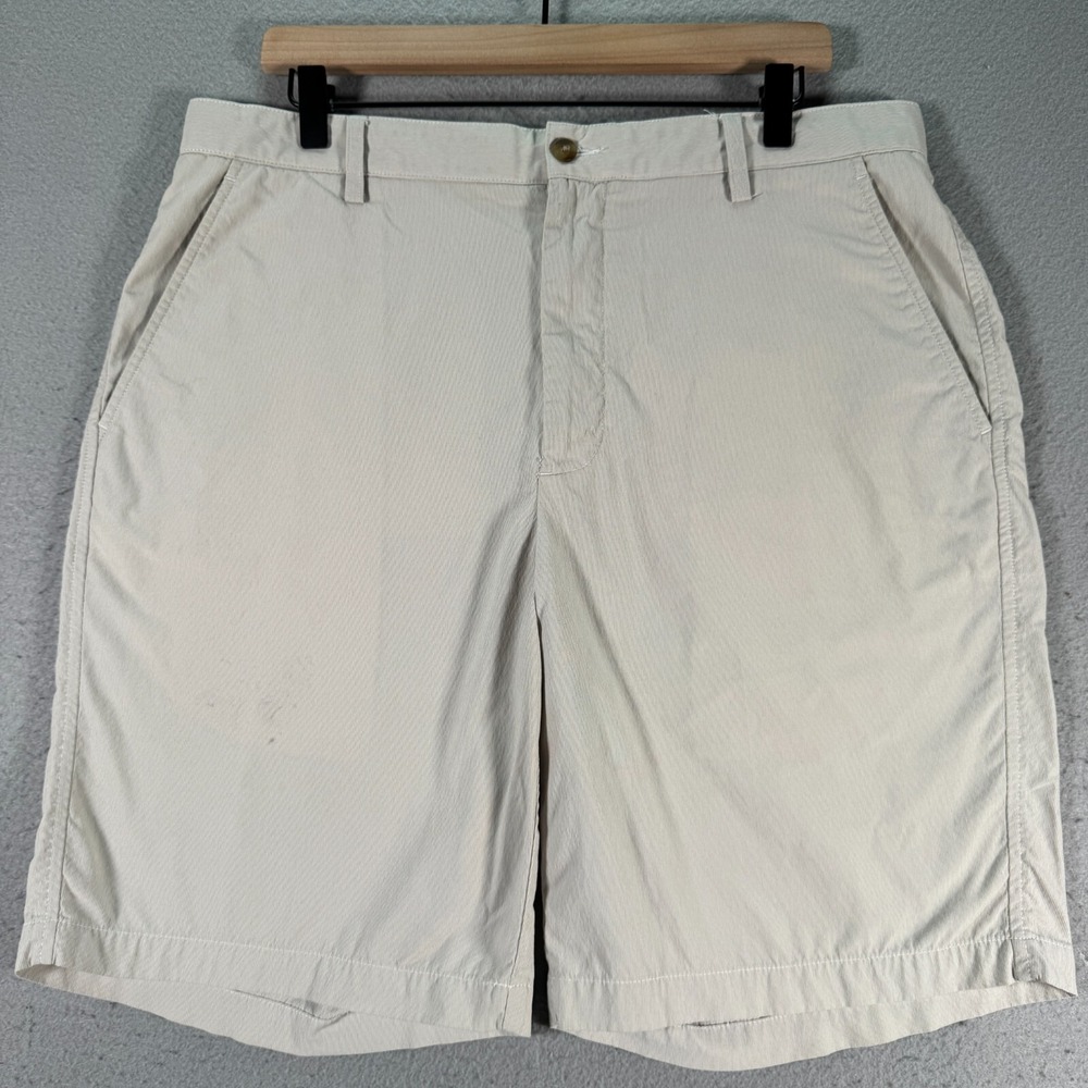 Foot Joy Chino Shorts Mens 36 Beige‎ Nylon Flat Front Golf Sport Preppy 10"